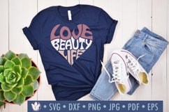 Love Beauty Life Cut File | Heart Word Art Product Image 1