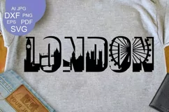London Skyline Svg LONDON inscription England Clip art SVG Product Image 2