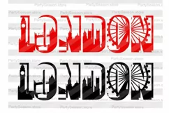 London Skyline Svg LONDON inscription England Clip art SVG Product Image 1