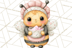 Spring Insect Baking Clipart, Cute Bee Ladybug Butterfly Png Product Image 2