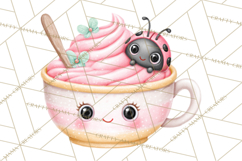 Spring Insect Baking Clipart, Cute Bee Ladybug Butterfly Png Product Image 5
