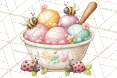 Spring Insect Baking Clipart, Cute Bee Ladybug Butterfly Png Product Image 3