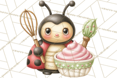 Spring Insect Baking Clipart, Cute Bee Ladybug Butterfly Png Product Image 3