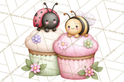 Spring Insect Baking Clipart, Cute Bee Ladybug Butterfly Png Product Image 2
