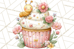 Spring Insect Baking Clipart, Cute Bee Ladybug Butterfly Png Product Image 2