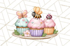 Spring Insect Baking Clipart, Cute Bee Ladybug Butterfly Png Product Image 4