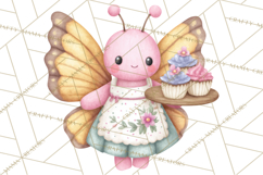 Spring Insect Baking Clipart, Cute Bee Ladybug Butterfly Png Product Image 2