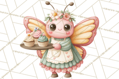 Spring Insect Baking Clipart, Cute Bee Ladybug Butterfly Png Product Image 3