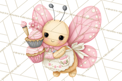 Spring Insect Baking Clipart, Cute Bee Ladybug Butterfly Png Product Image 3