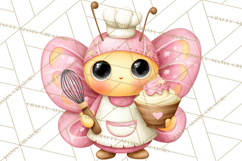 Spring Insect Baking Clipart, Cute Bee Ladybug Butterfly Png Product Image 4