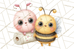 Spring Insect Baking Clipart, Cute Bee Ladybug Butterfly Png Product Image 2