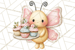 Spring Insect Baking Clipart, Cute Bee Ladybug Butterfly Png Product Image 3