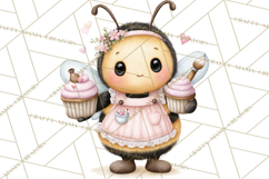 Spring Insect Baking Clipart, Cute Bee Ladybug Butterfly Png Product Image 5