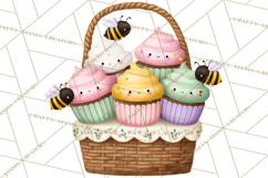Spring Insect Baking Clipart, Cute Bee Ladybug Butterfly Png Product Image 4