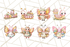 Spring Insect Baking Clipart, Cute Bee Ladybug Butterfly Png Product Image 5