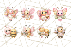 Spring Insect Baking Clipart, Cute Bee Ladybug Butterfly Png Product Image 9