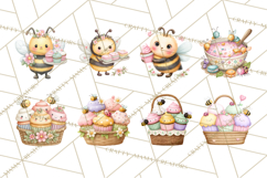 Spring Insect Baking Clipart, Cute Bee Ladybug Butterfly Png Product Image 8