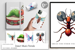 Digital Paper Insect Music Parade Product Image 1