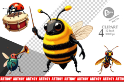Insect Music Parade Clipart Product Image 1