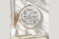 Woodland Insects Hand Embroidery Pattern PDF, Moth and Beetl Product Image 3