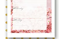 Mambi Planner pages Weekly Flowers Pink dress Girl Product Image 2