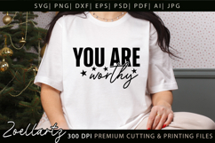 You Are Worthy Inspirational Christian Quote SVG Positivity Product Image 3