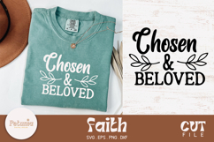 Woman wearing t-shirt with Christian SVG design print