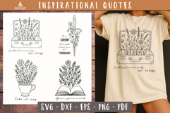 Inspirational Floral Quote SVG Vintage Line Art Print