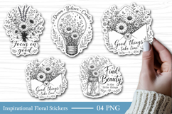 Inspirational Floral Stickers Quote Designs Product Image 1