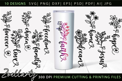 Flower Inspirational Quotes SVG Bundle | Floral Jesus Faith Product Image 2