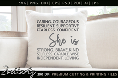 She Is Strong Kind Christian Quote SVG Women Empowerment SVG Product Image 1