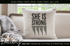 She Is Strong SVG Cut file Self Love Positive Quote SVG Product Image 2