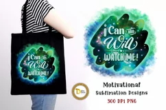 I Can And I Will Green Galaxy Motivational Typography PNG Product Image 1
