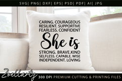 Women Empowerment SVG She Is Strong Fearless Brave Kind SVG Product Image 3