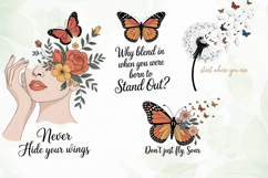 Inspirational Quotes Butterflies PNG Product Image 1
