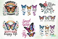 Inspirational Quotes Butterflies PNG Product Image 4