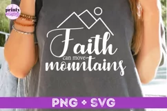 Faith Can Move Mountains Svg, Bible Quote SVG Product Image 1