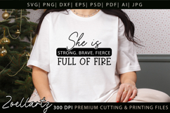 She Is Strong SVG Cut file Self Love Positive Quote SVG Product Image 2