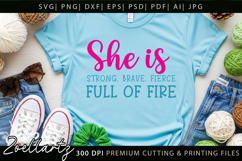She Is Strong SVG Cut file Self Love Positive Quote SVG Product Image 3