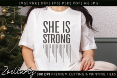 She Is Strong SVG Cut file Self Love Positive Quote SVG Product Image 1