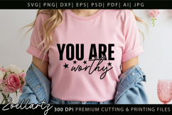 You Are Worthy Inspirational Christian Quote SVG Positivity Product Image 5