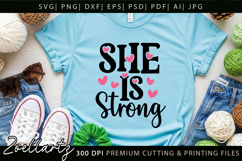 She Is Strong Inspirational Quote SVG Motivational T-shirt Product Image 2