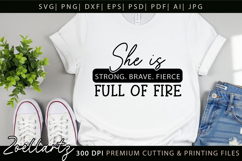 She Is Strong SVG Cut file Self Love Positive Quote SVG Product Image 1