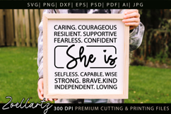 She Is Strong Kind Christian Quote SVG Women Empowerment SVG Product Image 3