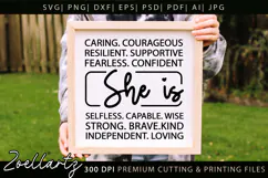 She Is Strong Kind Christian Quote SVG Women Empowerment SVG Product Image 3