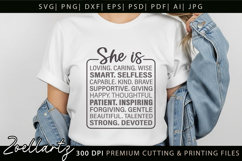 She Is Strong Loving Caring Kind SVG Women Empowerment SVG Product Image 5
