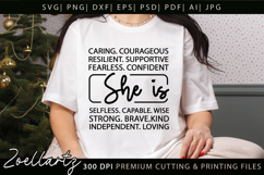 She Is Strong Kind Christian Quote SVG Women Empowerment SVG Product Image 4