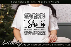 She Is Strong Kind Christian Quote SVG Women Empowerment SVG Product Image 4