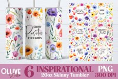 Inspirational Floral Tumbler Wrap PNG Bundle Product Image 1