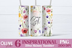 Inspirational Floral Tumbler Wrap PNG Bundle Product Image 3
